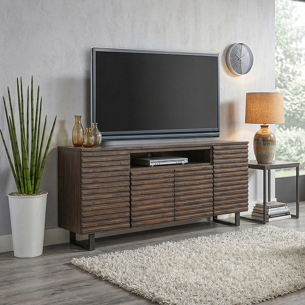 Parker Media Console from Sunny Designs, Inc. in Brown - Lifestyle view