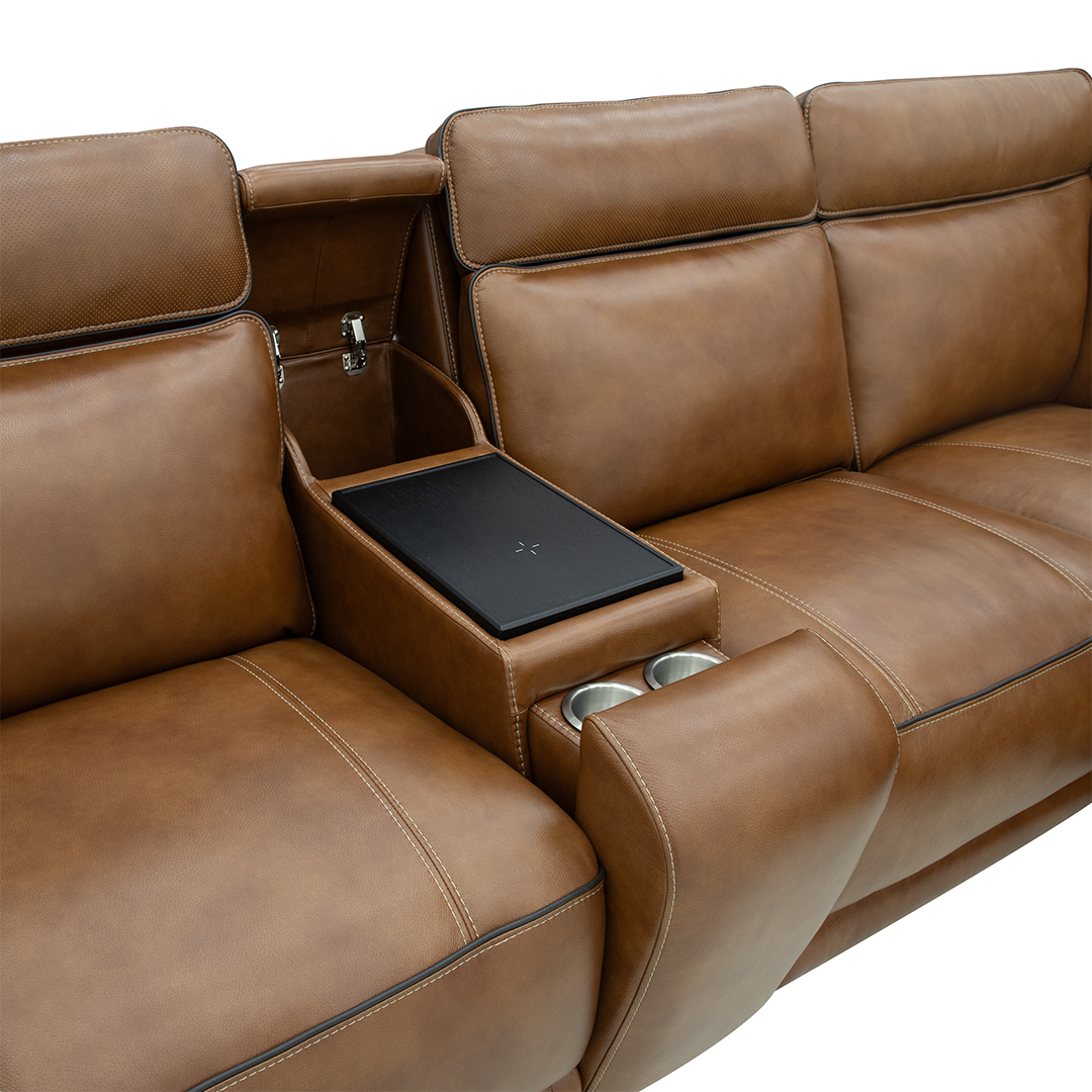 Tribeca Leather Power Reclining Sectional