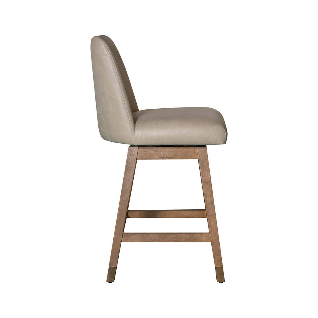 Amelia Upholstered Swivel Stool - Beige