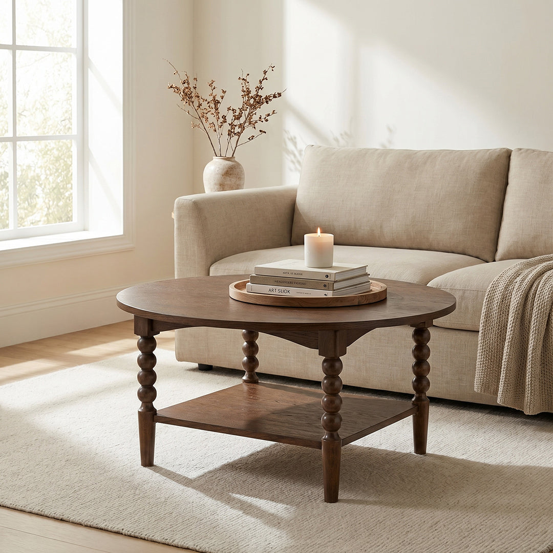 Mabel Round Cocktail Table from Sandberg Furniture in Veneer - Alternate angle