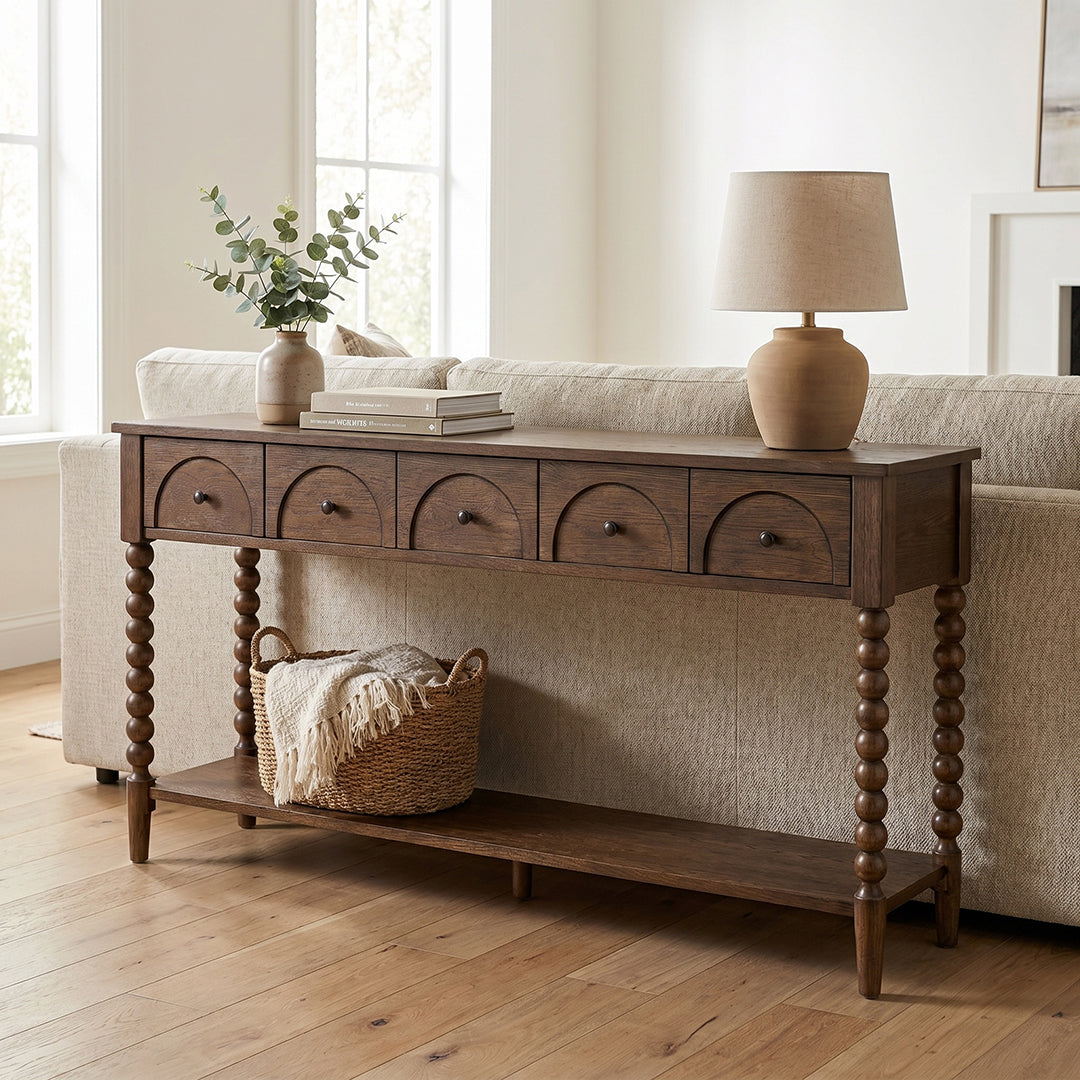 Mabel Sofa Table from Sandberg Furniture in Veneer - Detail view