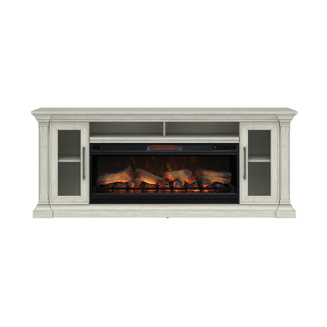 Christopher Media Mantel with Fireplace - 74 Inches