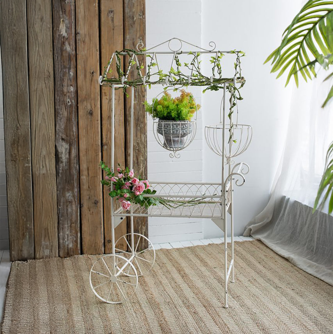 Pushcart Metal Plant Stand
