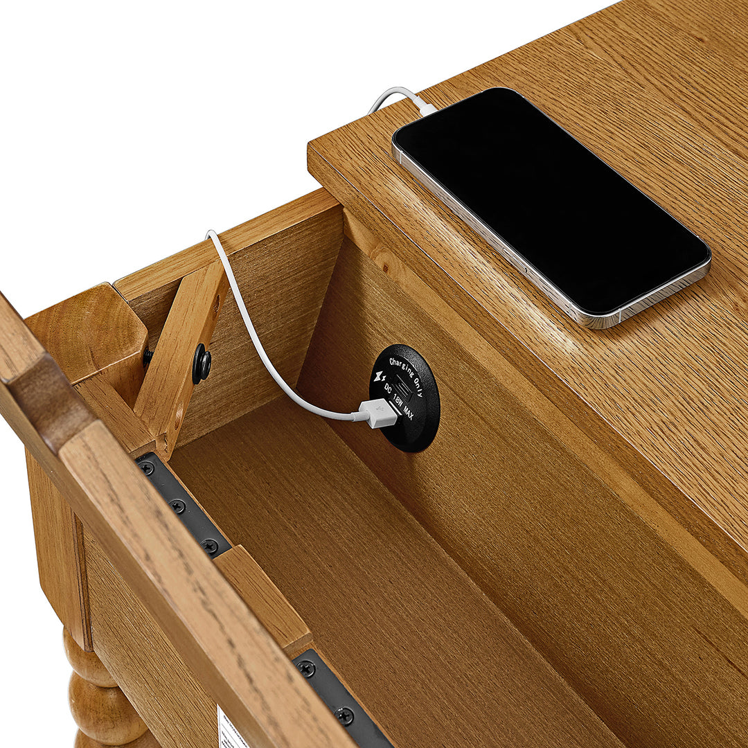 Mabel Chairside Table from Sandberg Furniture in Veneer with USB Port - Additional view 18