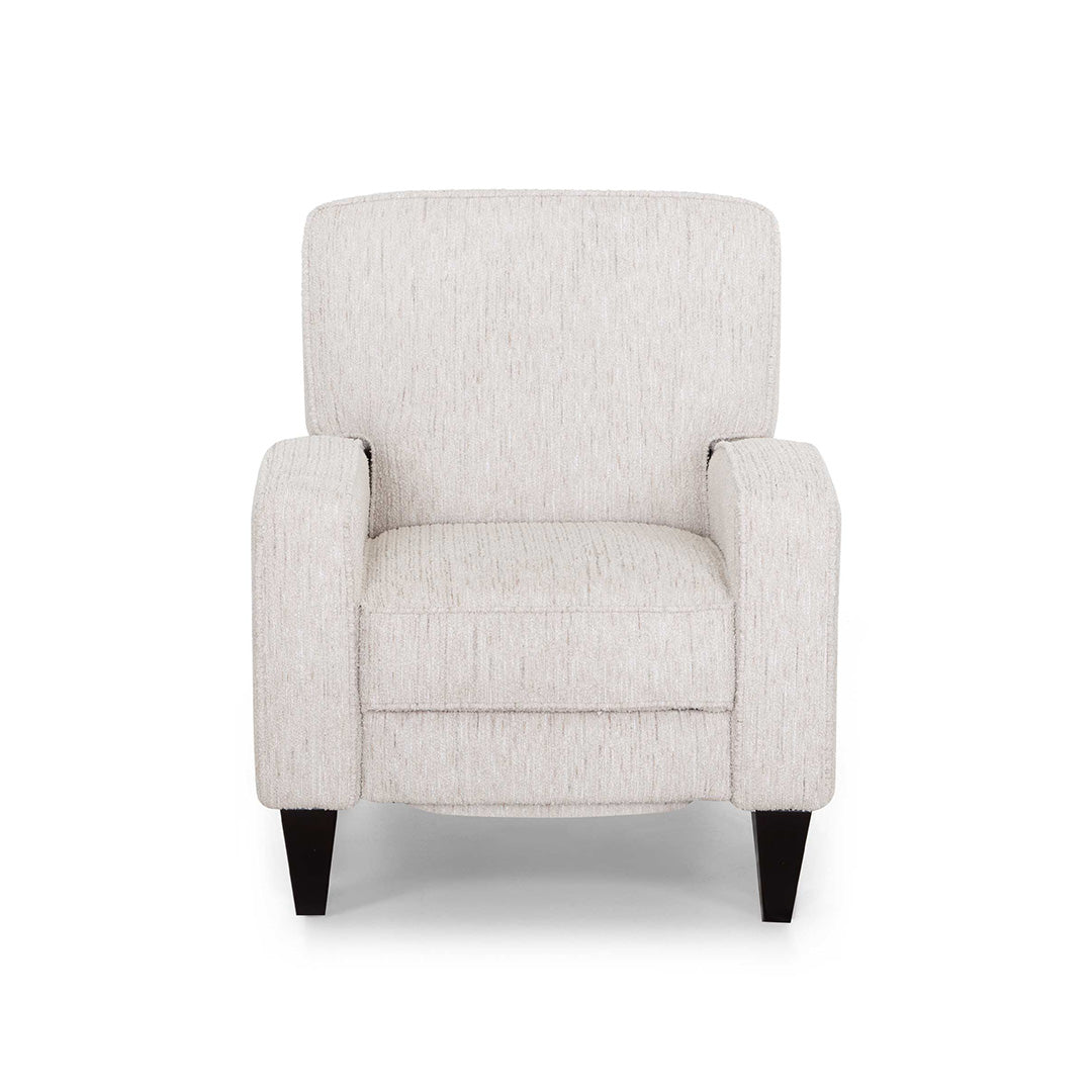 Beige pushback recliner accent chair
