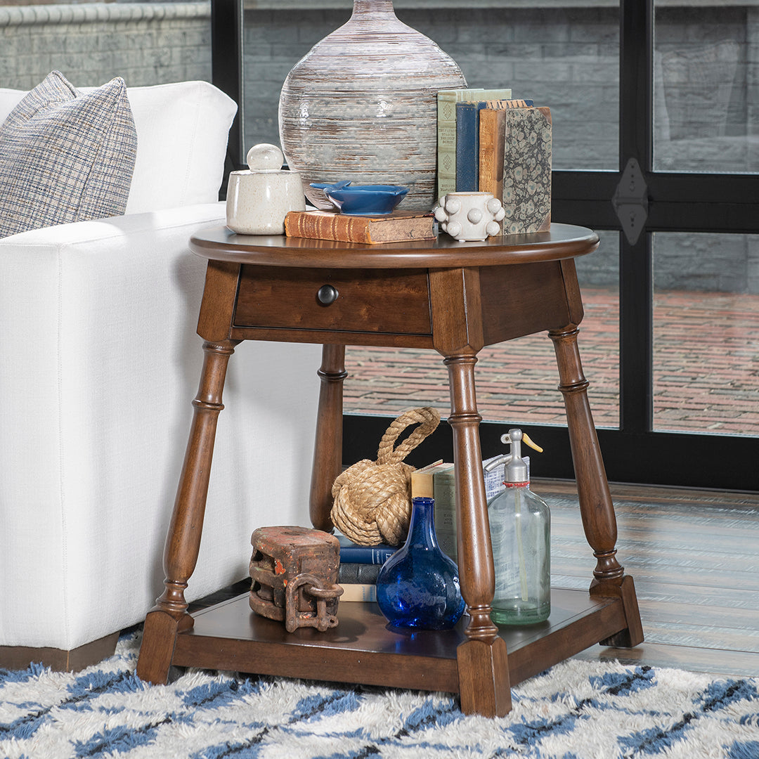 Lake House End Table from Legacy Classic Furniture in Veneer - Closeup detail
