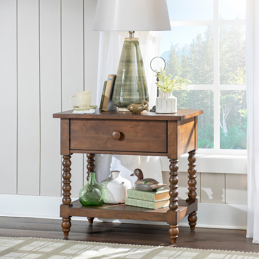 Lake House Nightstand from Legacy Classic Furniture in Veneer - Lifestyle view