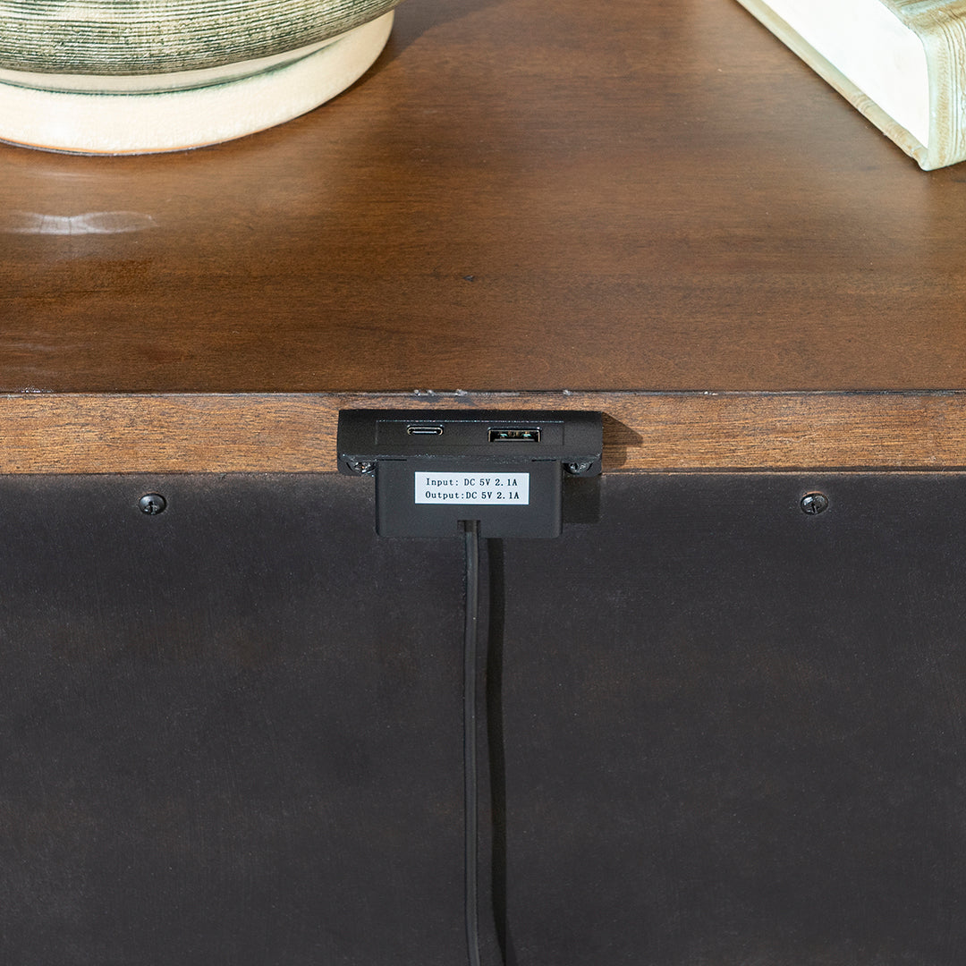 Lake House Nightstand from Legacy Classic Furniture in Veneer with USB Port - Closeup detail