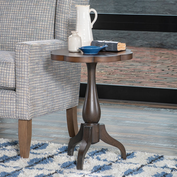 Lake House Round Side Table from Legacy Classic Furniture in Brown Veneer - Side view