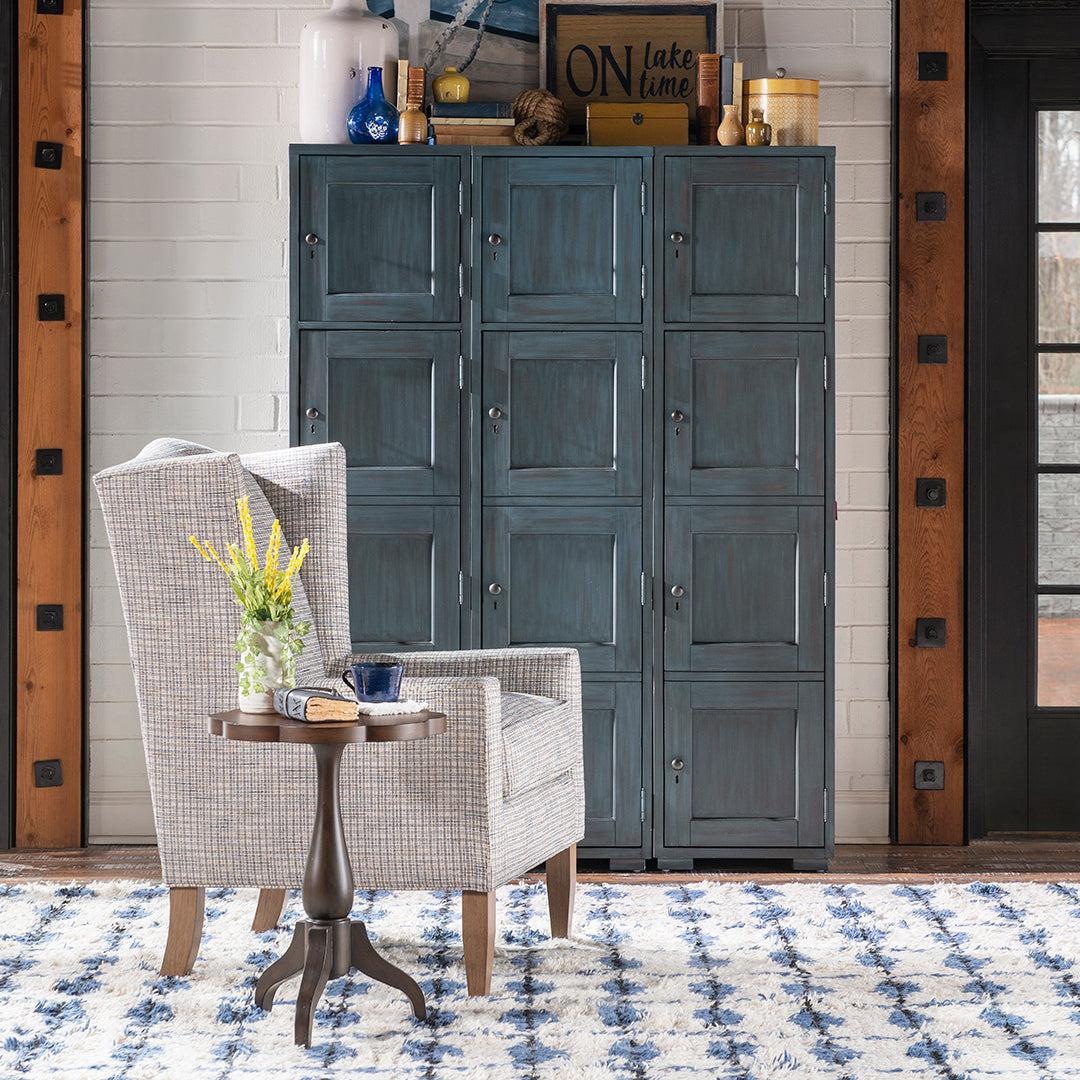 Lake House Round Side Table from Legacy Classic Furniture in Brown Veneer - Lifestyle view
