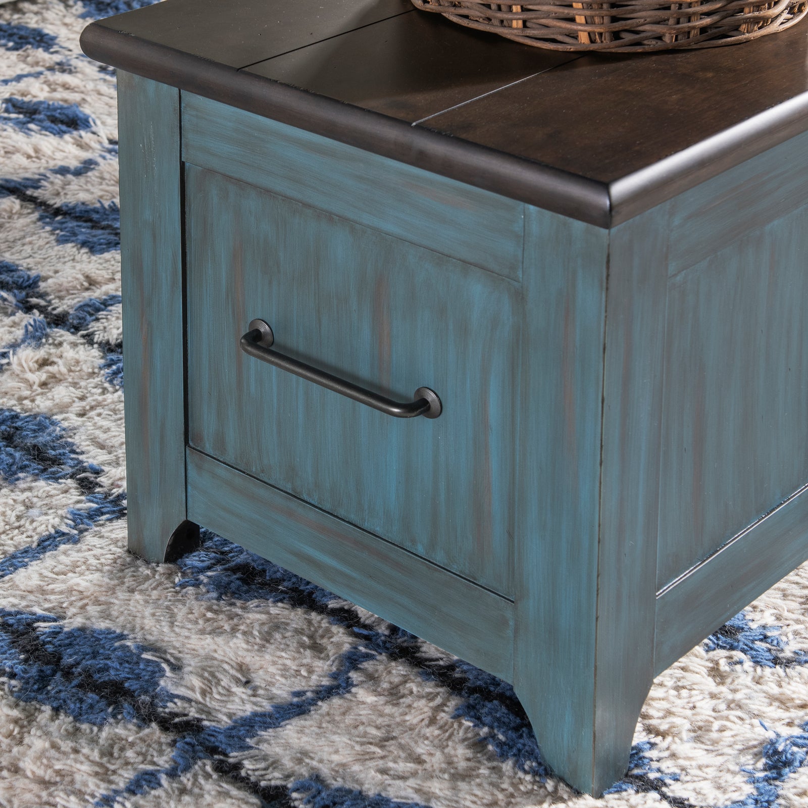 Lake House Sliding Top Cocktail Table from Legacy Classic Furniture in Blue Veneer - Additional view 7