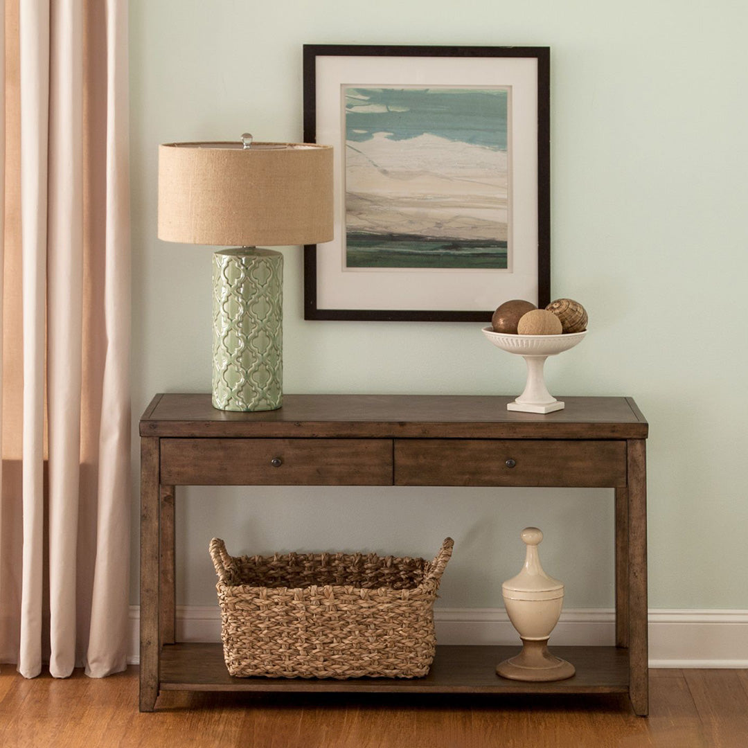 Brown Mitchell Sofa Table from Liberty Furniture - Alternate angle