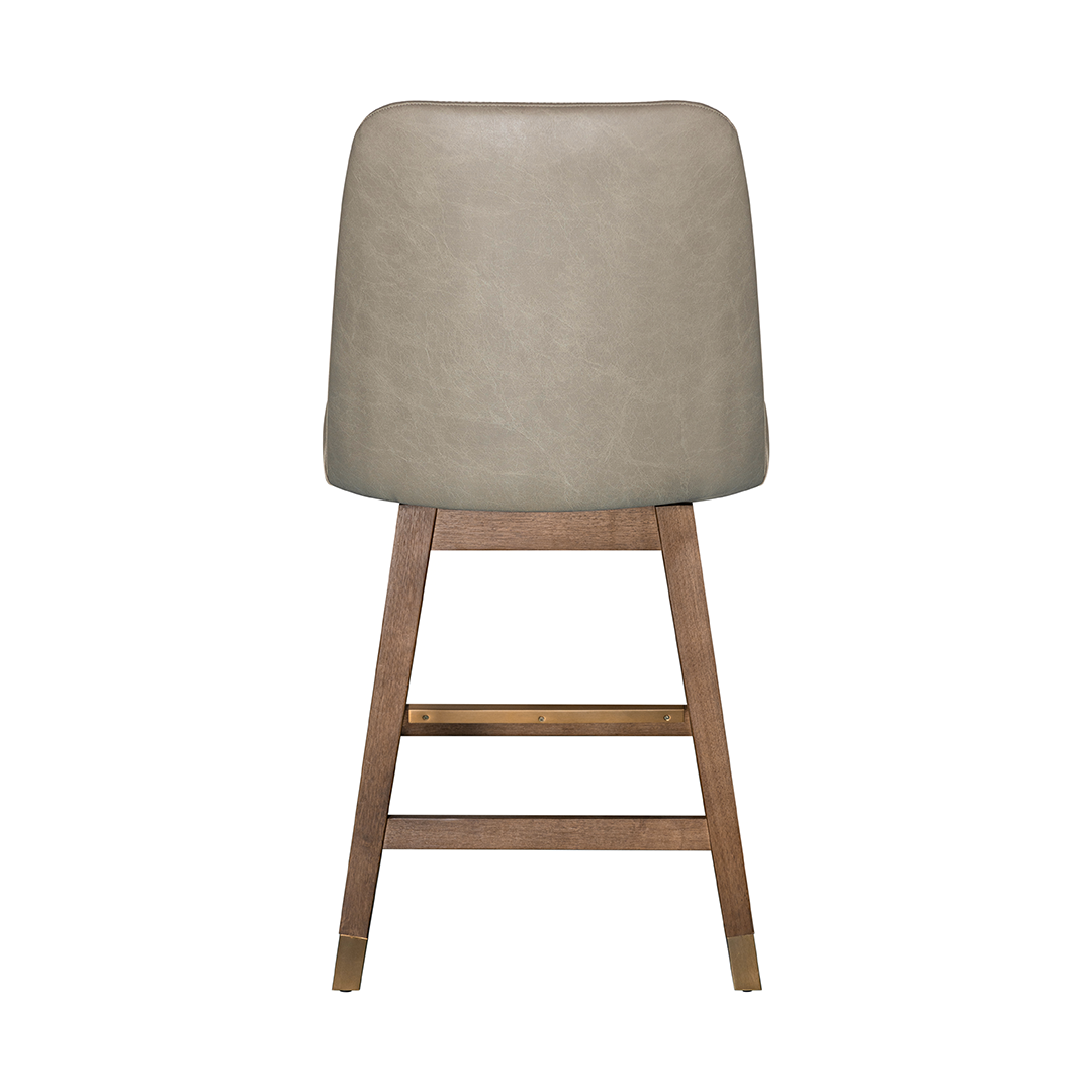 Amelia Upholstered Swivel Stool - Beige
