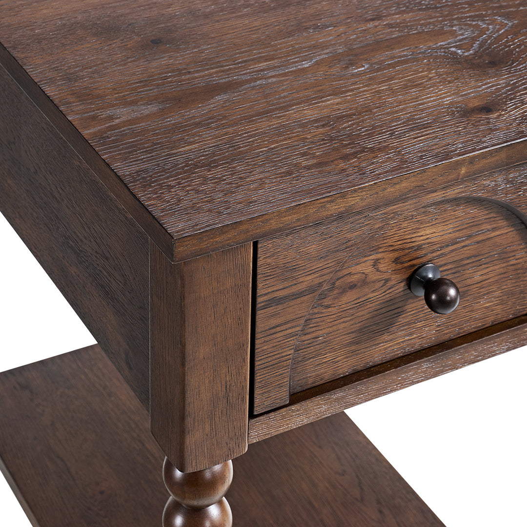 Mabel Chairside Table from Sandberg Furniture in Veneer with USB Port - Closeup detail