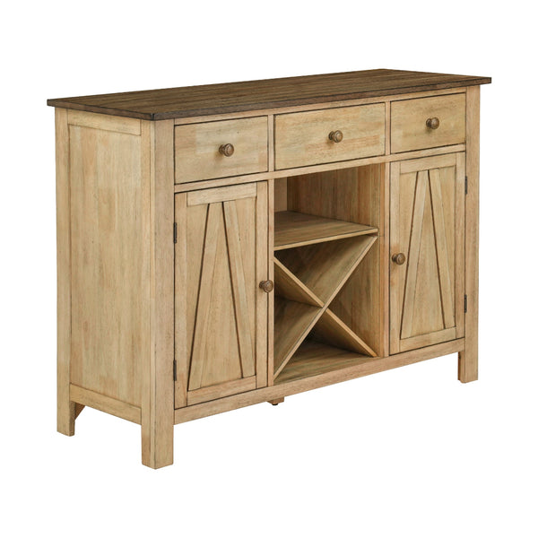 two tone country chic sideboard server with wine storage