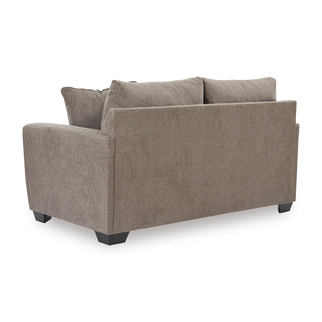 Loreo Loveseat from Signature Design by Ashley in Chenille with Accent Pillows, Reversible Cushions - Back view