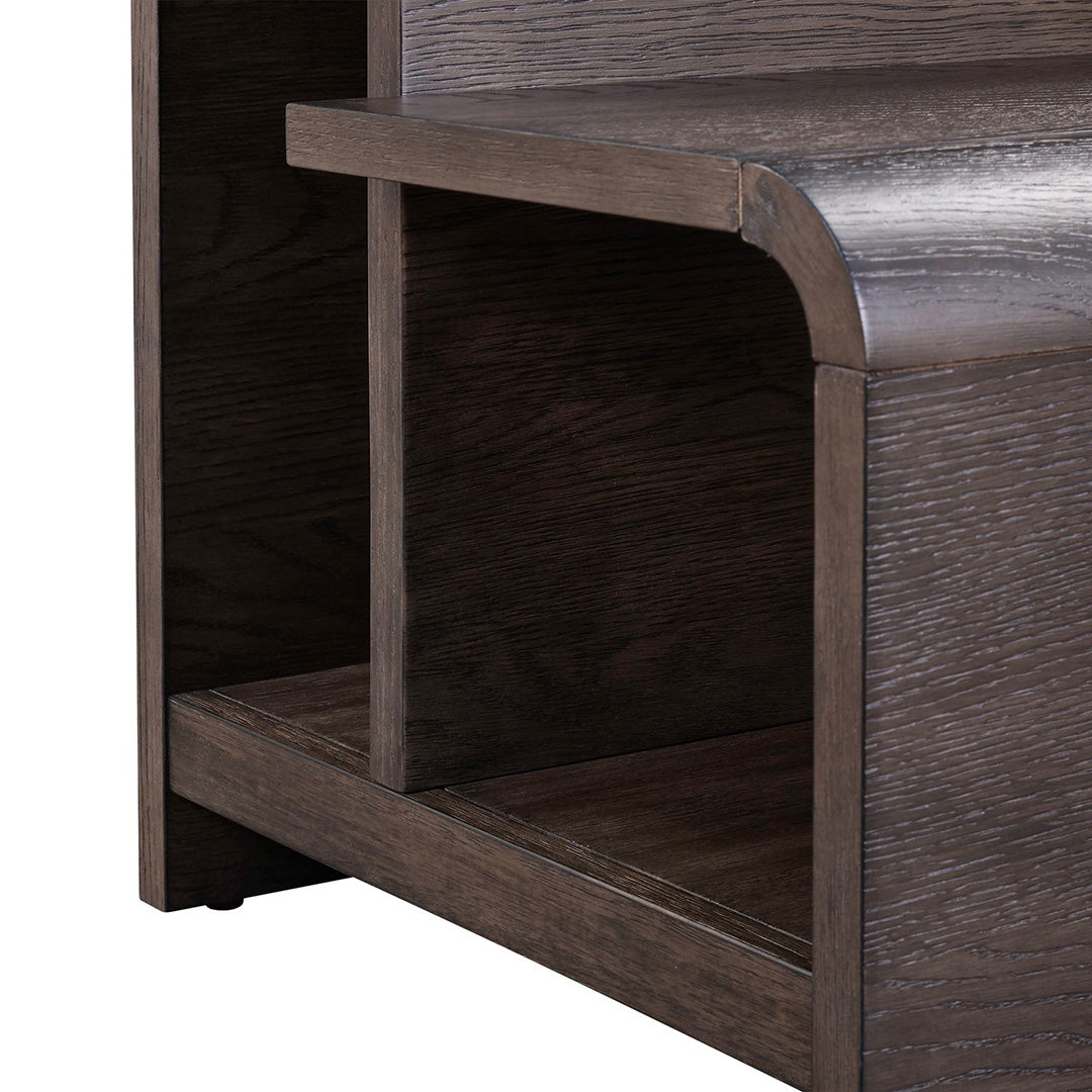 Perspectives end table in brown, alternate angled view