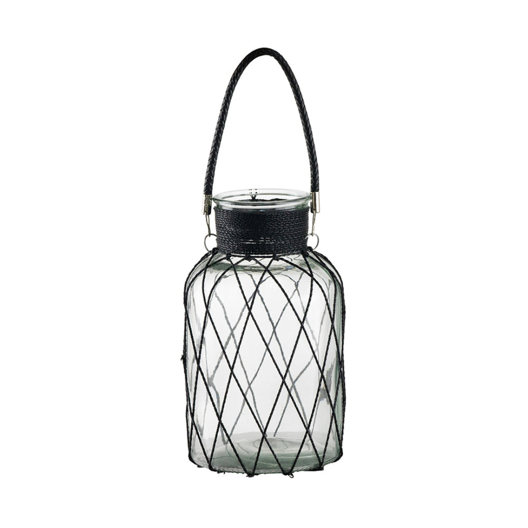 Jarrón pequeño de cristal con asa 
