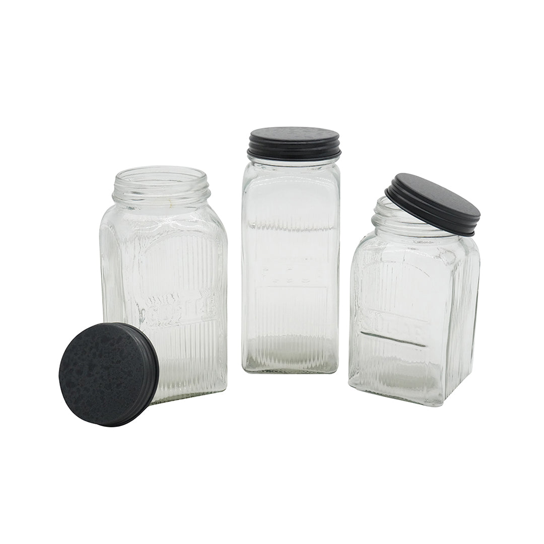 Glass Kitchen Canisters (Set of 3)