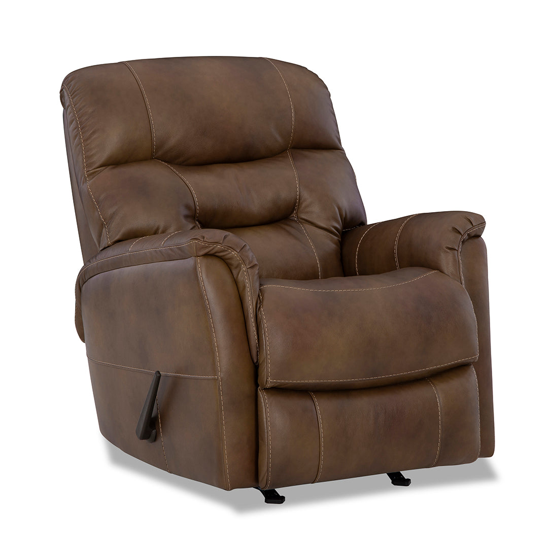 Sillón reclinable mecedor de cuero Napoli 