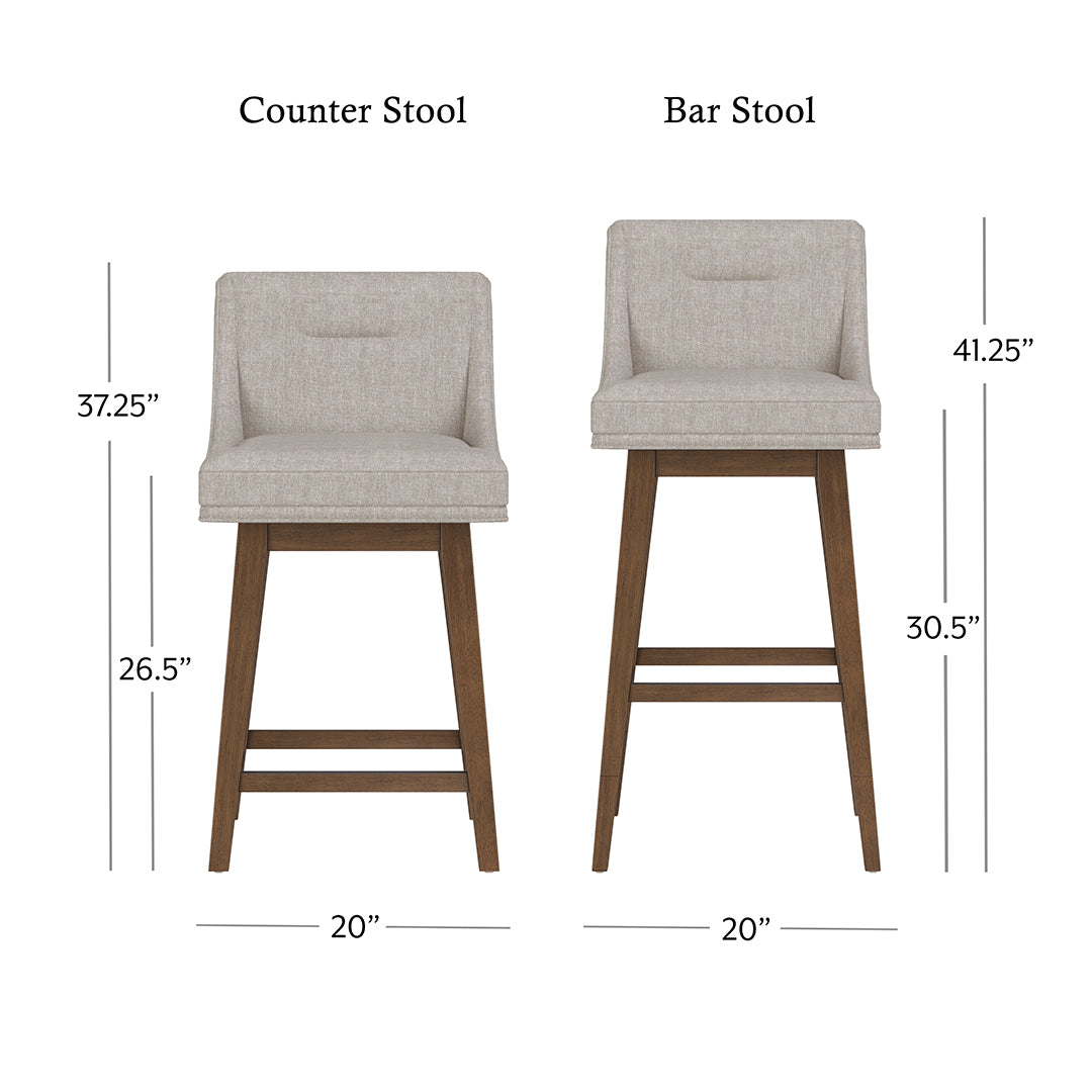 Tapered Bar Stool - Beige