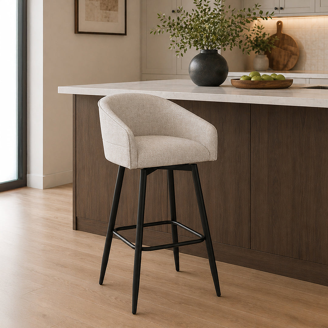 Barrel Bar Stool - Beige