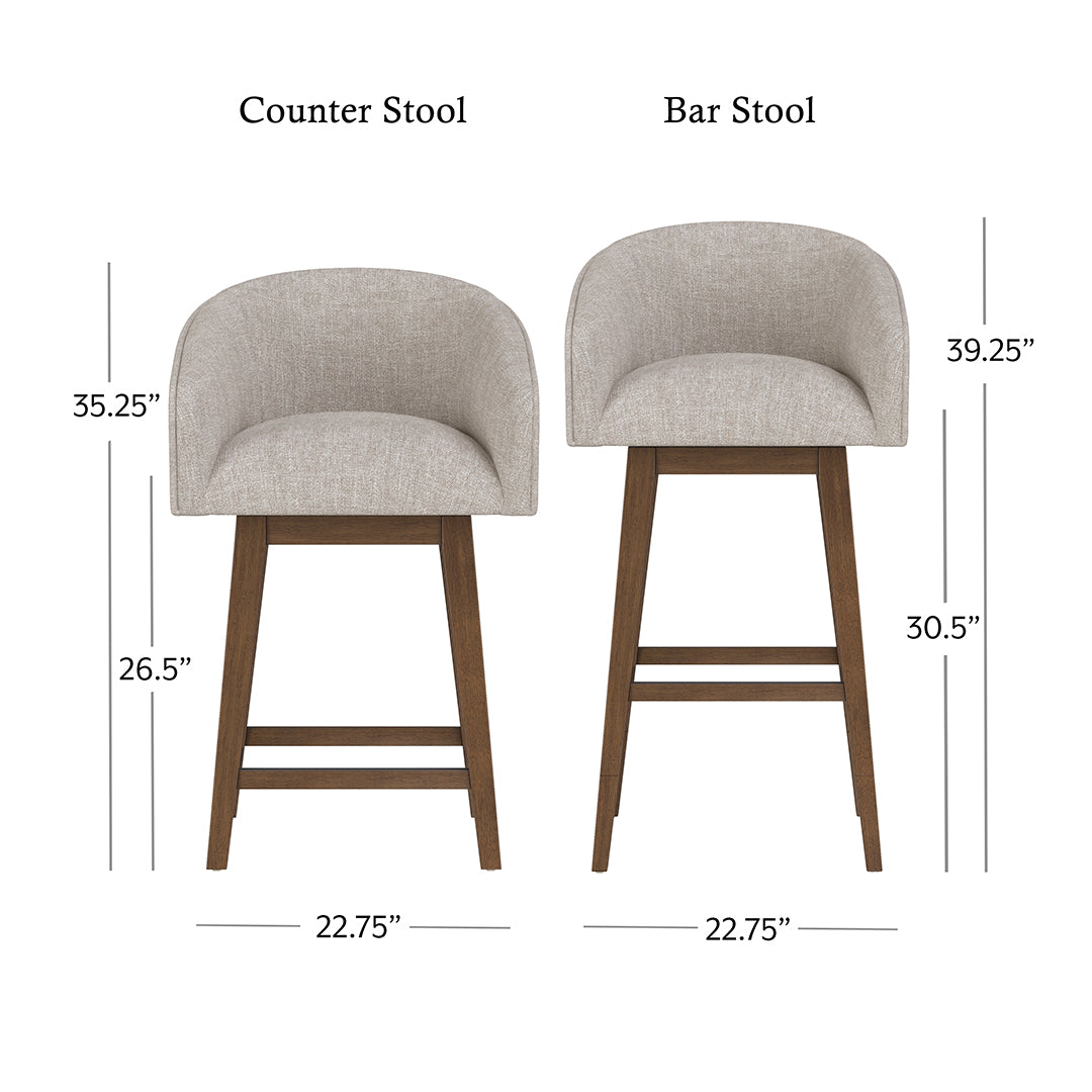 Barrel Bar Stool - Beige