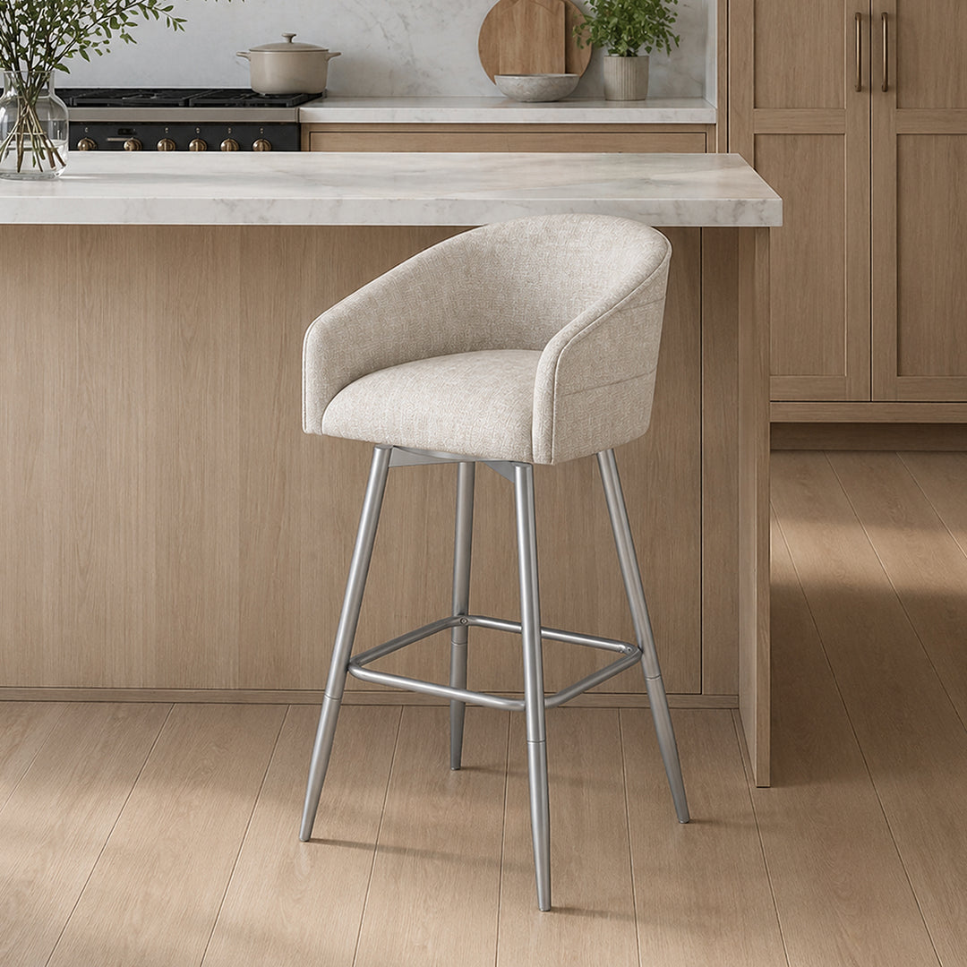 Barrel Bar Stool - Beige