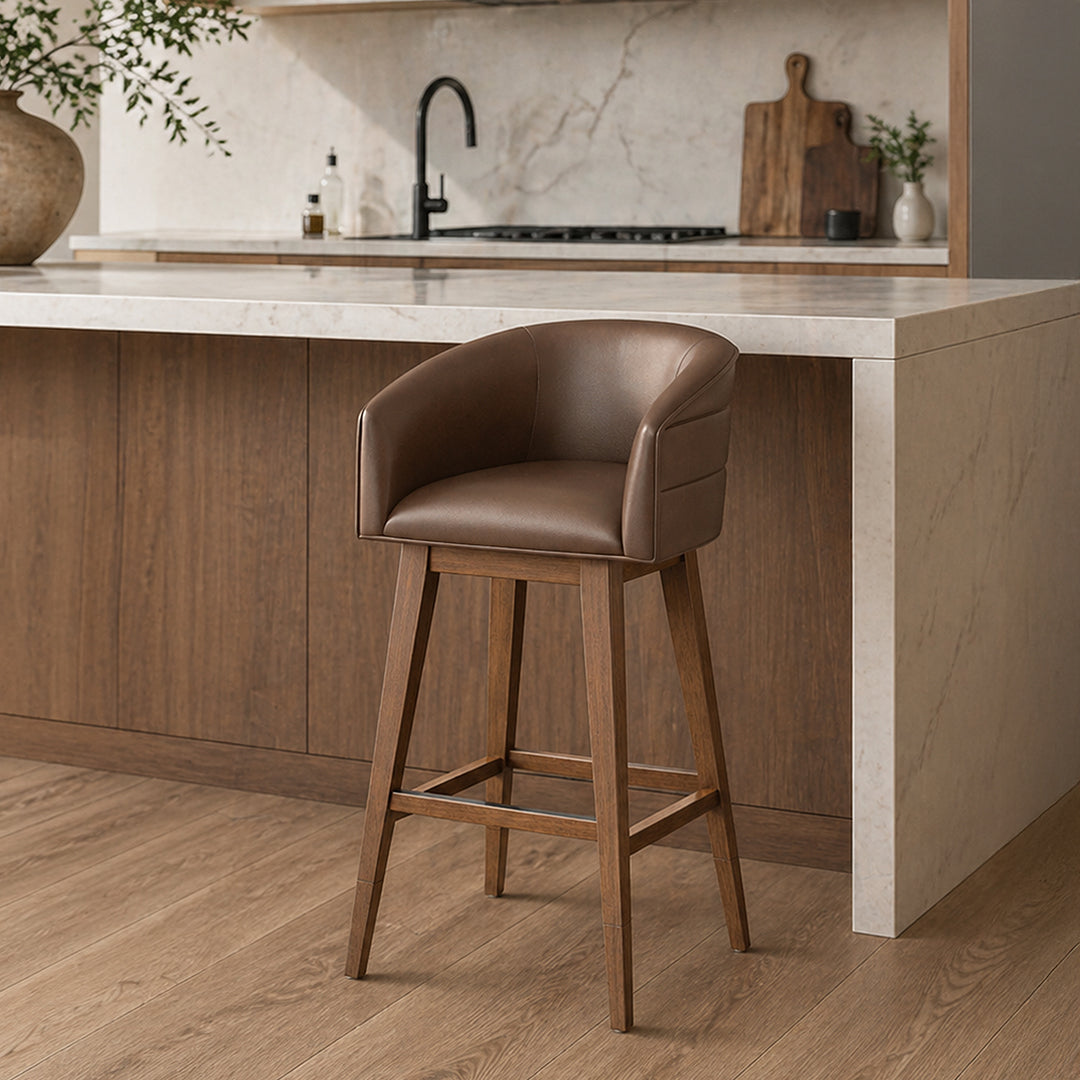 Barrel Bar Stool - Brown