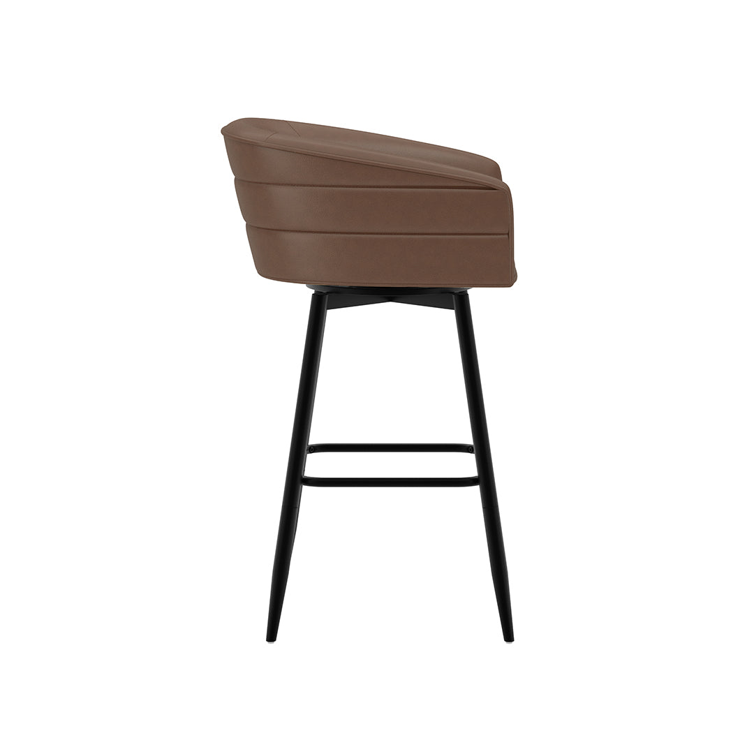 Barrel Bar Stool - Brown