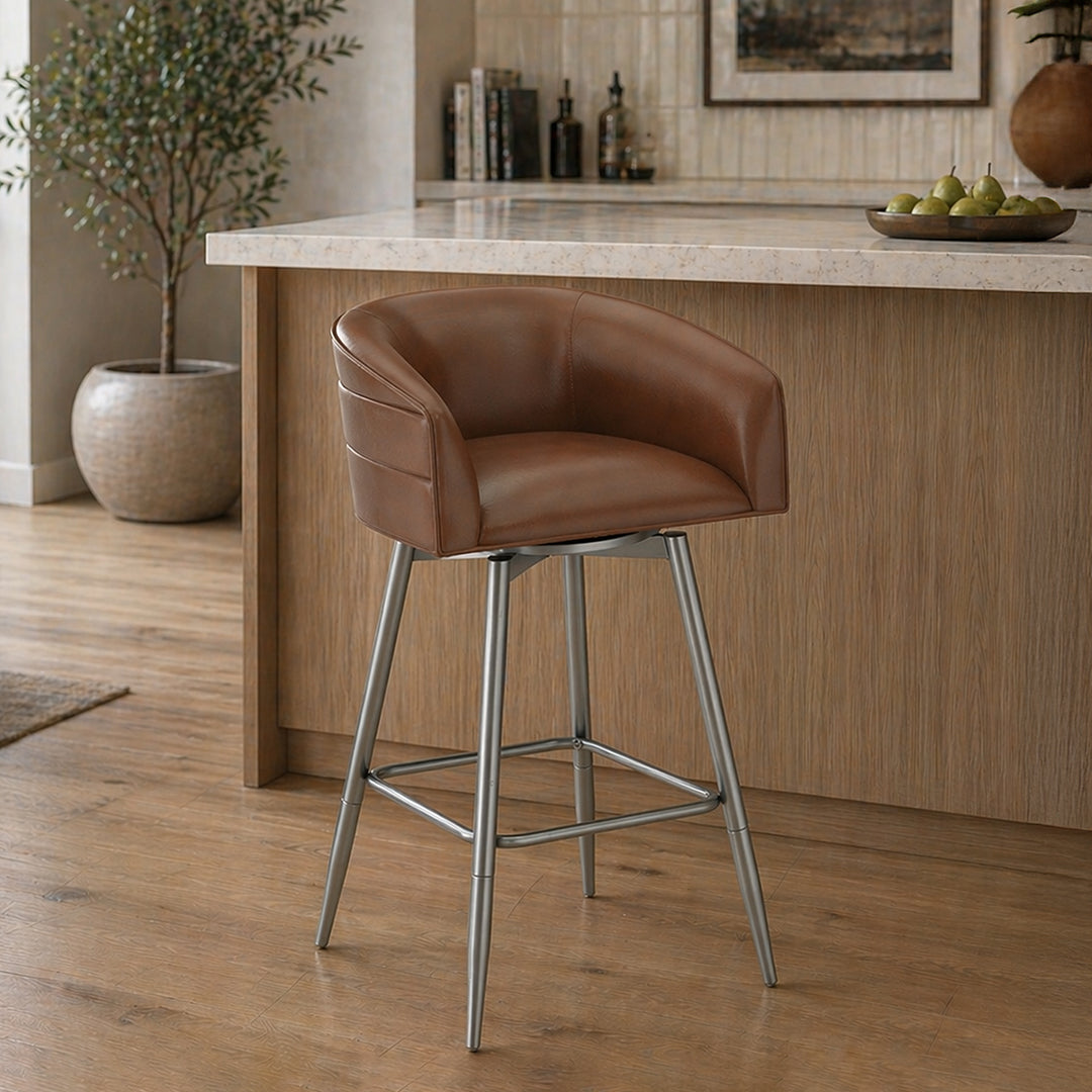 Barrel Bar Stool - Brown
