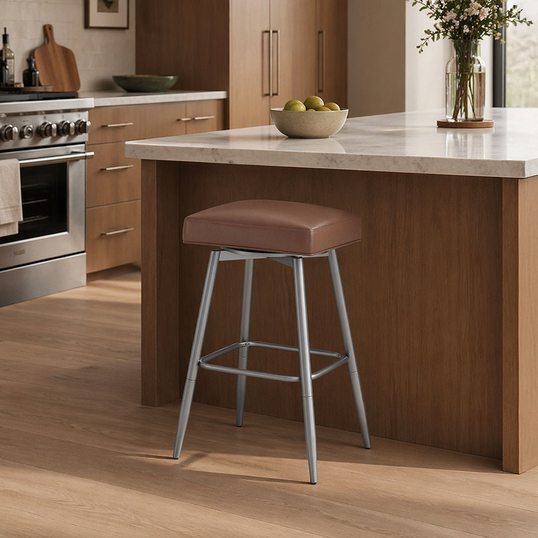 Square Bar Stool - Brown