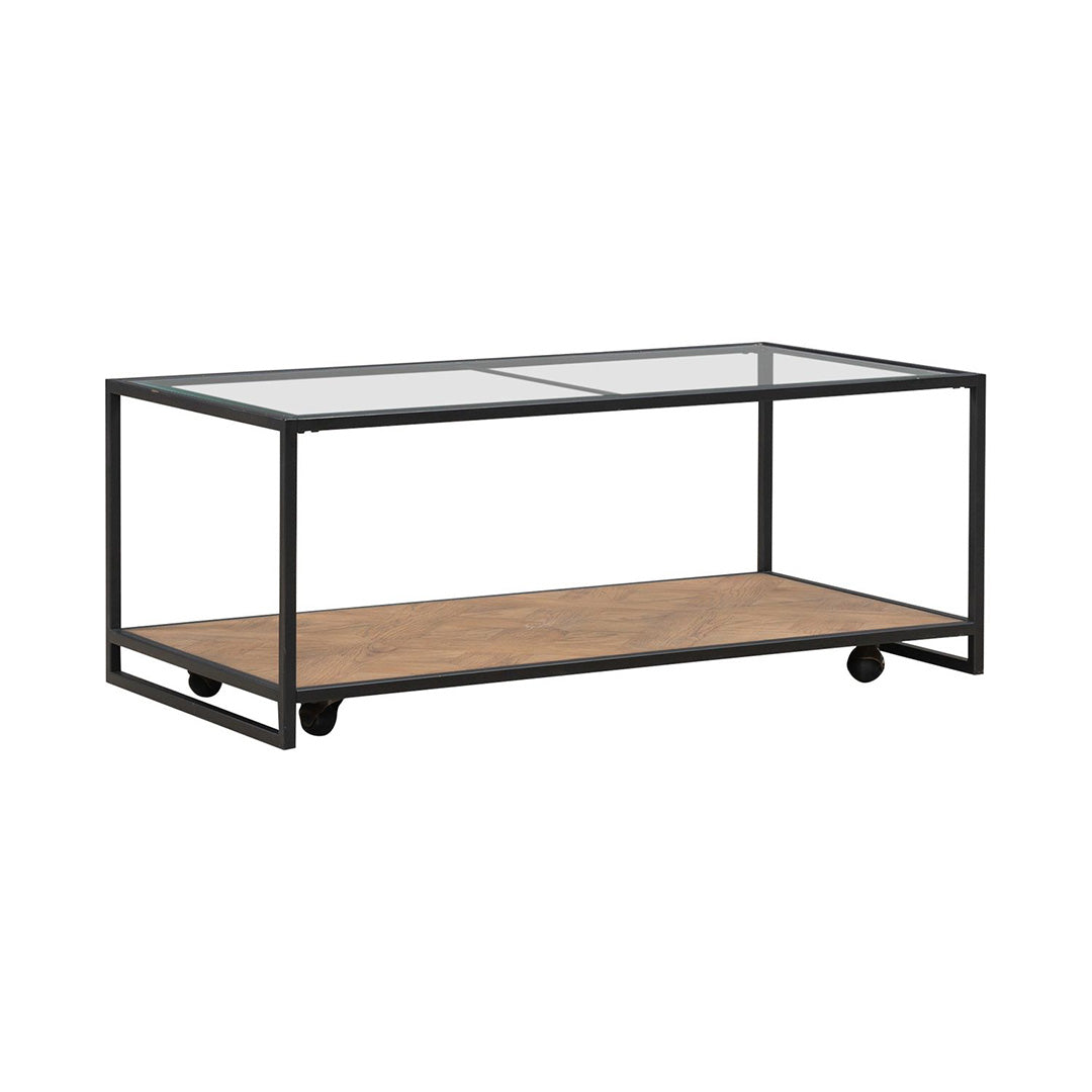 Bedford Cocktail Table from Liberty Furniture in Black with Casters, Storage