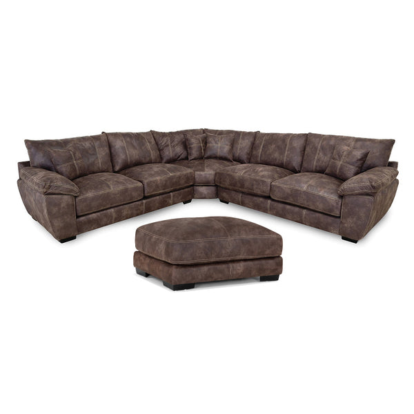 Seccional Teagan (3-Piece) from Franklin Corporation in Marrón with Reversible Cushions, Reversible Cushions, Made in USA