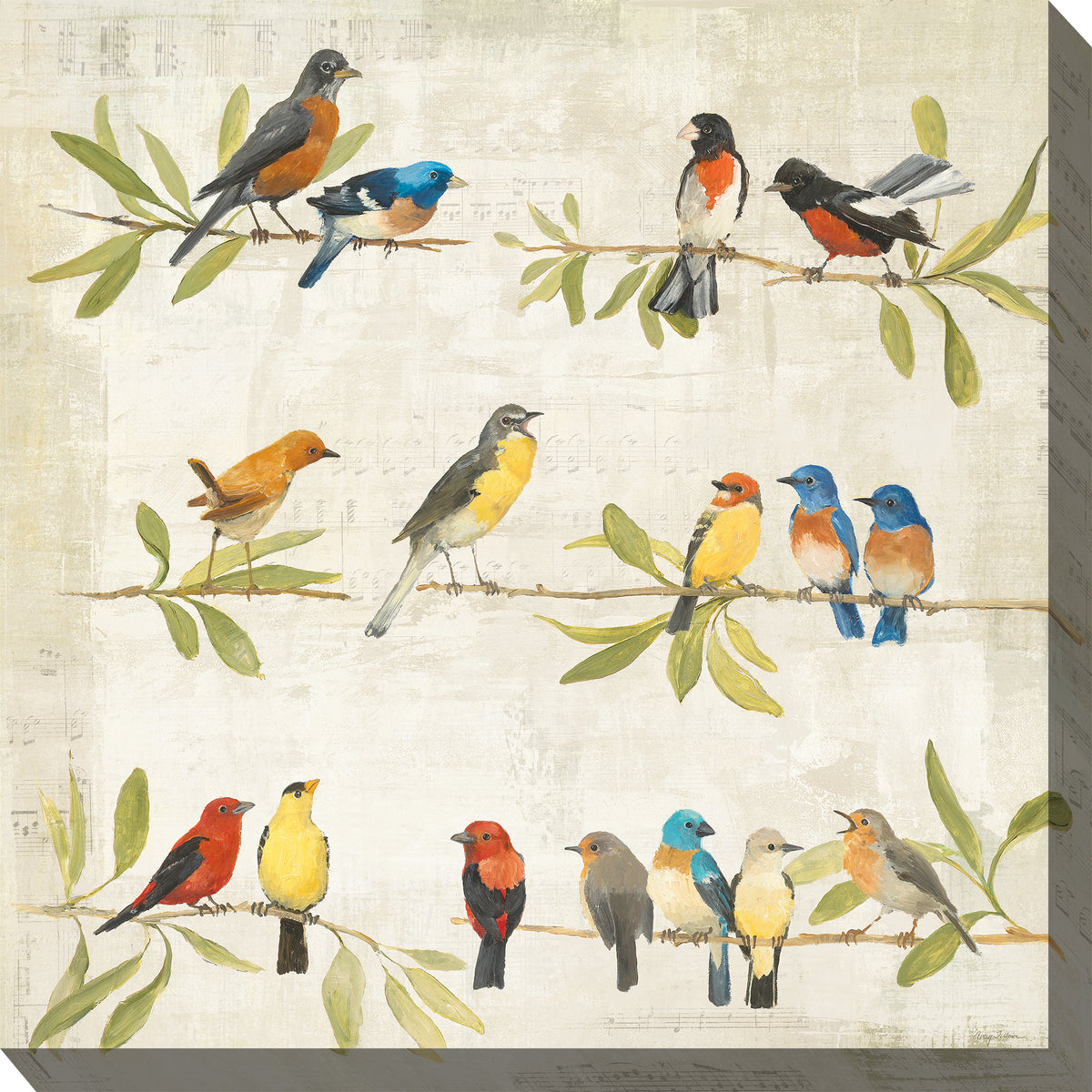 Canto de pájaros (Lienzo para exteriores) 