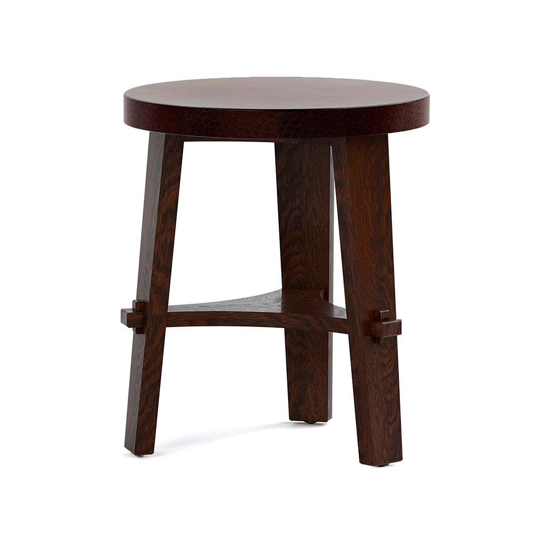 Little Treasures Tabouret Table I from L and J.G. Stickley Inc in Brown Solid Wood, Made in USA - Angle view