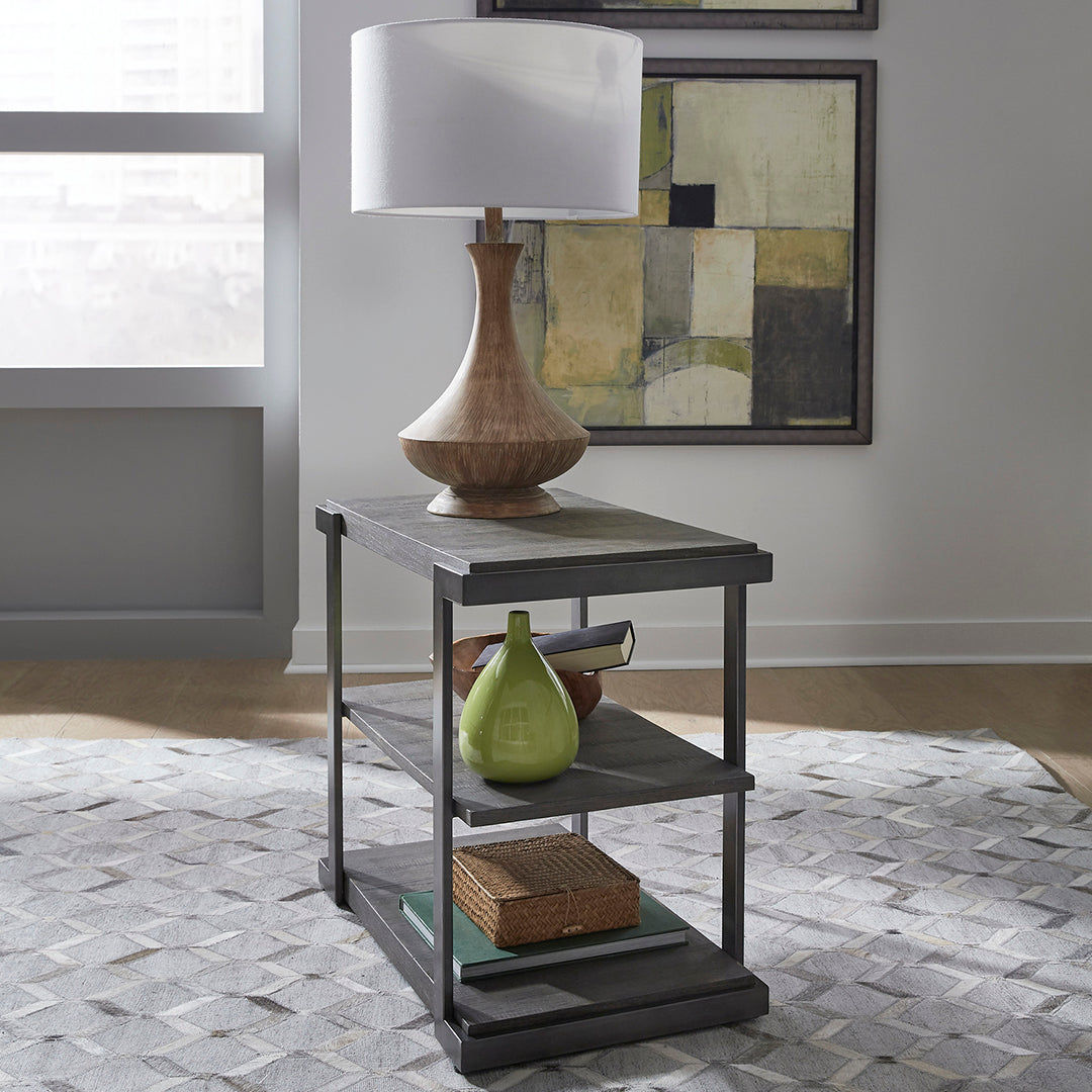Modern View Tiered End Table from Liberty Furniture in Gray - Alternate angle