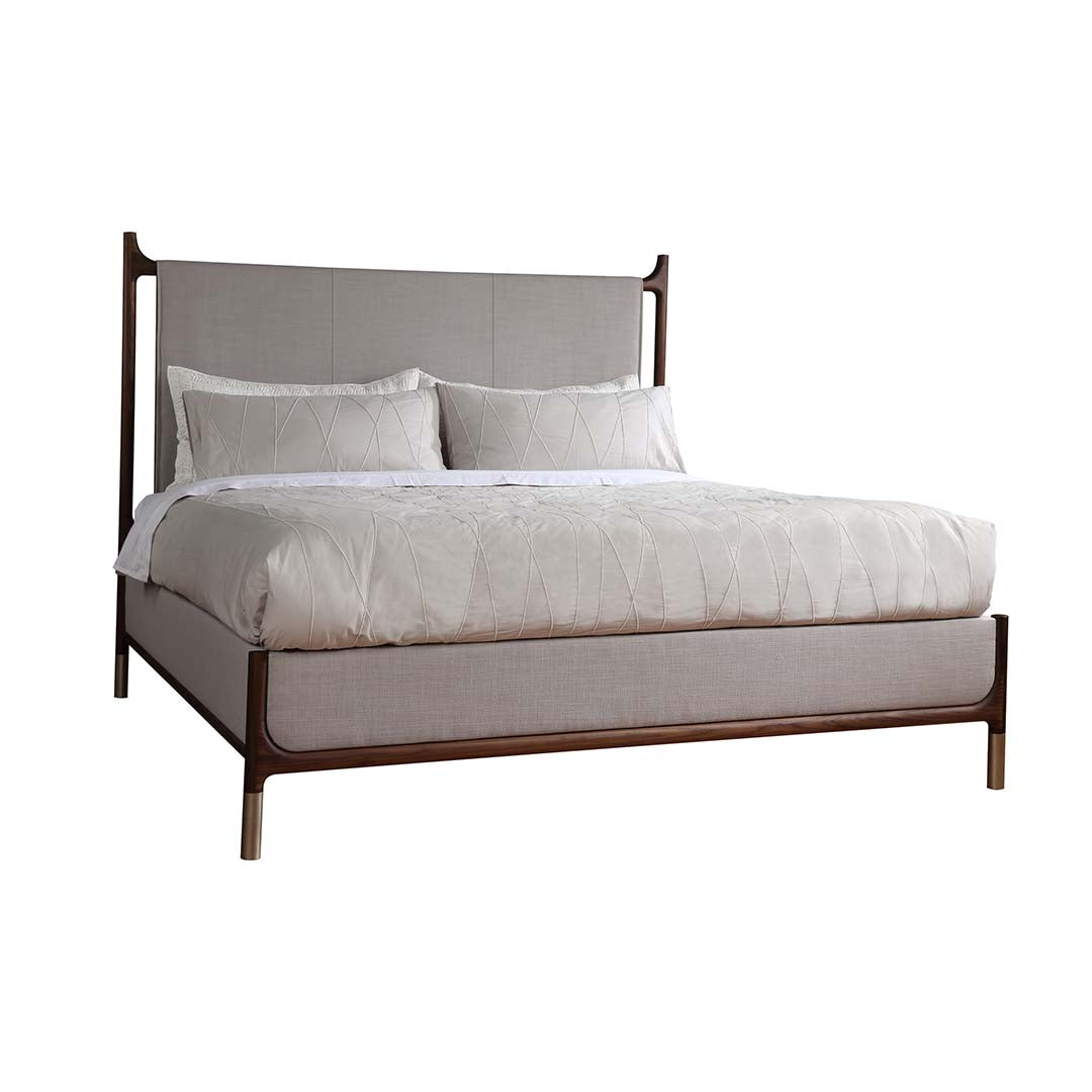 Walnut Grove Upholstered Bed from L and J.G. Stickley Inc in King Brown Solid Wood - Red finish