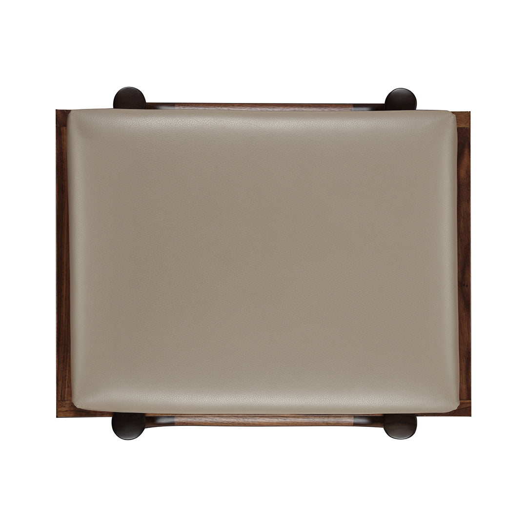 Walnut Grove Leather Footstool