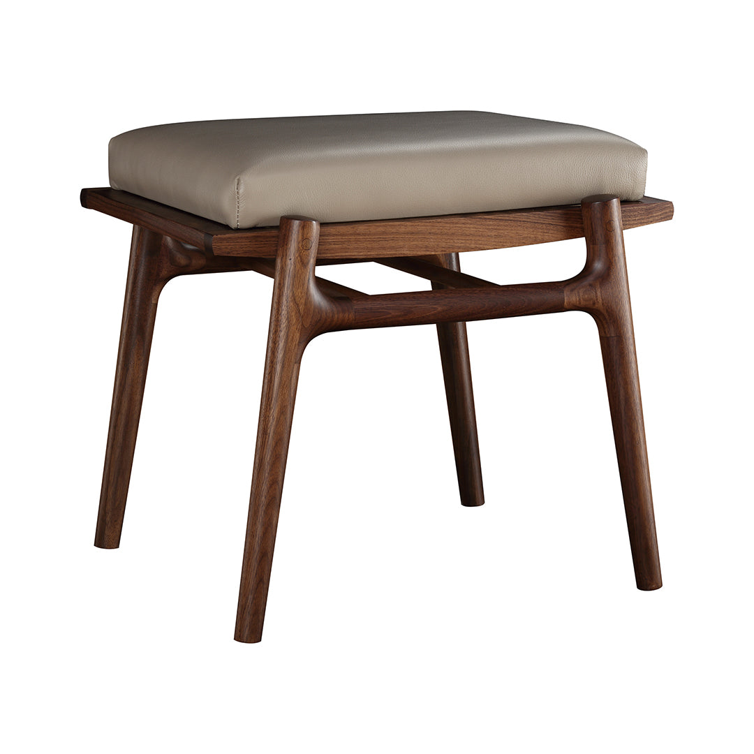 Walnut Grove Leather Footstool