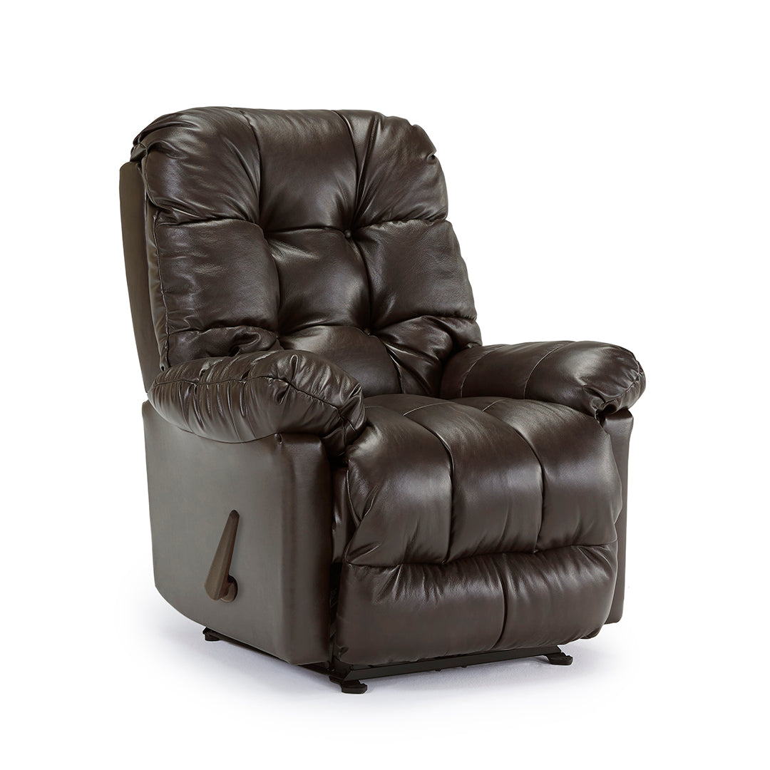 Sillón reclinable mecedor de cuero Picot 