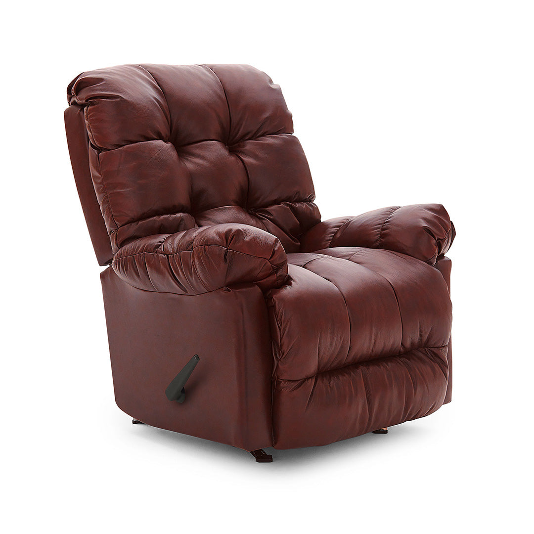 Sillón reclinable mecedor de cuero Picot 