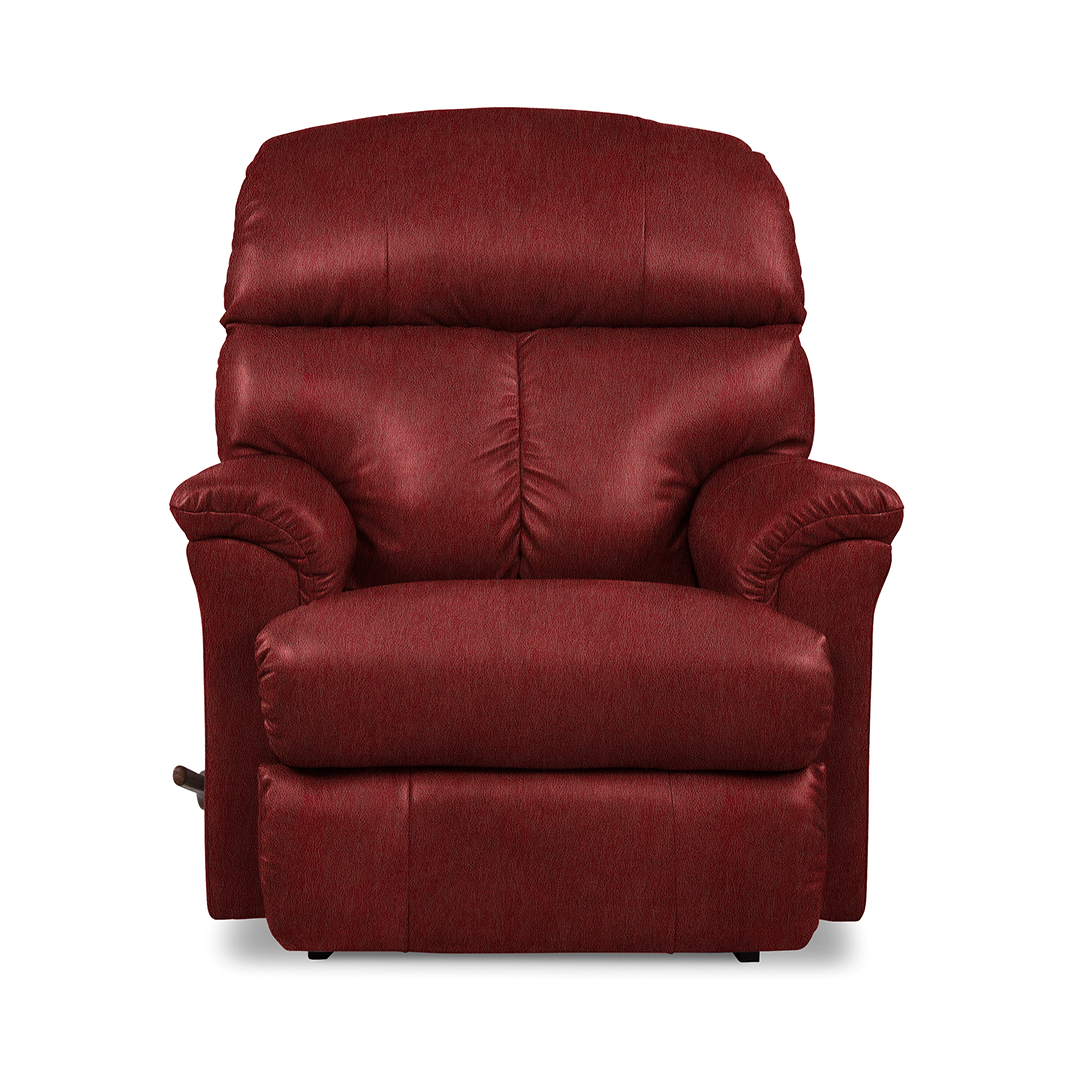 Reed Leather Rocker Recliner from La-Z-Boy Incorporated in Red with Manual Recline, Made in USA - Additional view 4