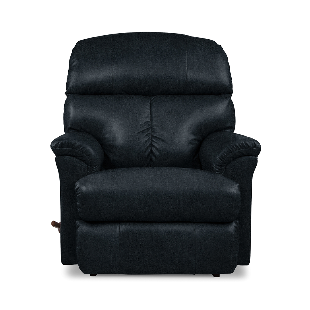 Reed Leather Rocker Recliner from La-Z-Boy Incorporated in Blue with Manual Recline, Made in USA - Additional view 4