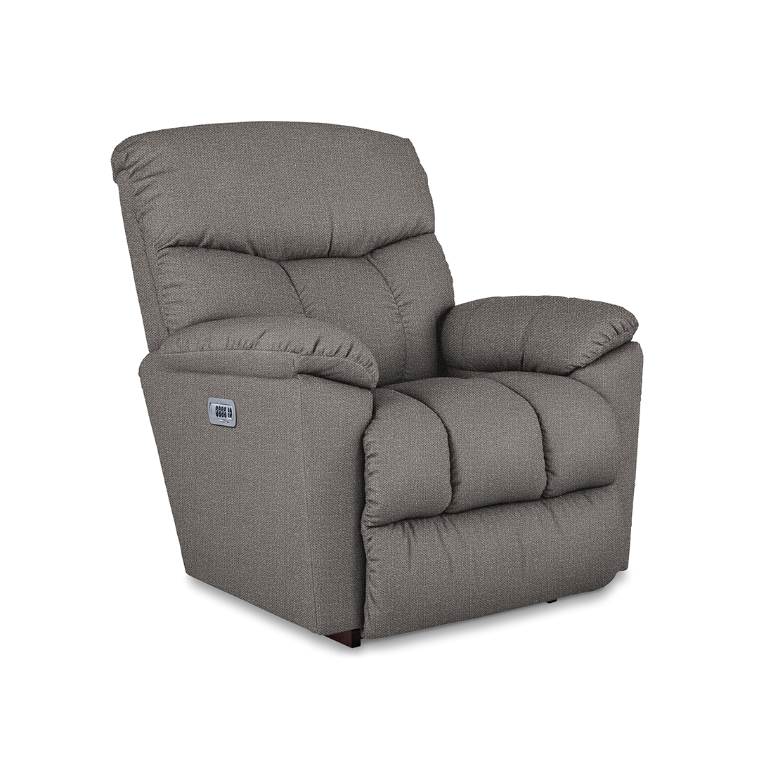 Morrison Power Rocker Recliner from La-Z-Boy Incorporated in Gray with Power Headrest, Power Recline, Made in USA