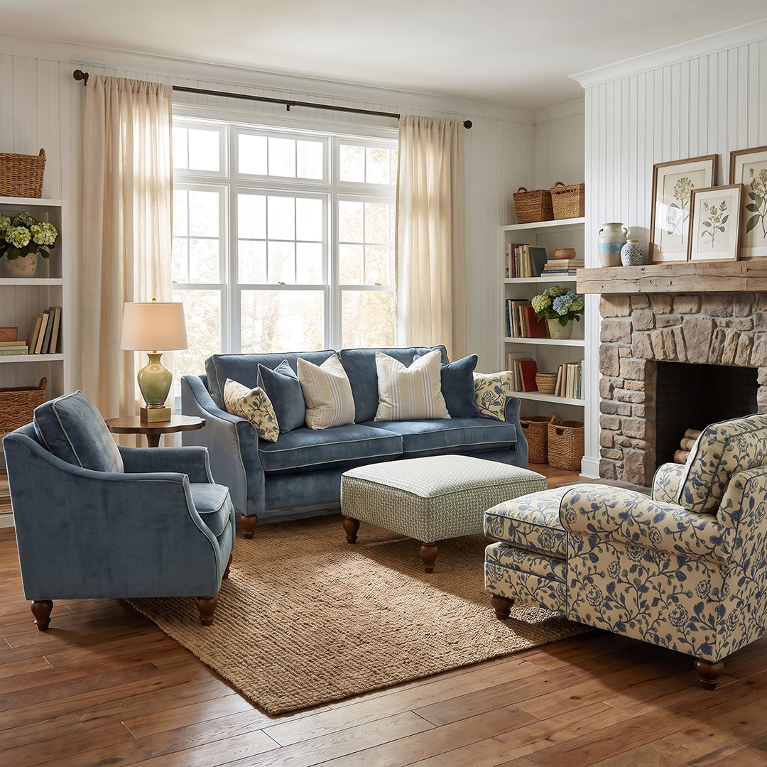 Adeline Power Reclining Sofa from Best Home Furnishings in Blue Velvet with Accent Pillows, Hardwood Frame, Made in USA - Additional view 15
