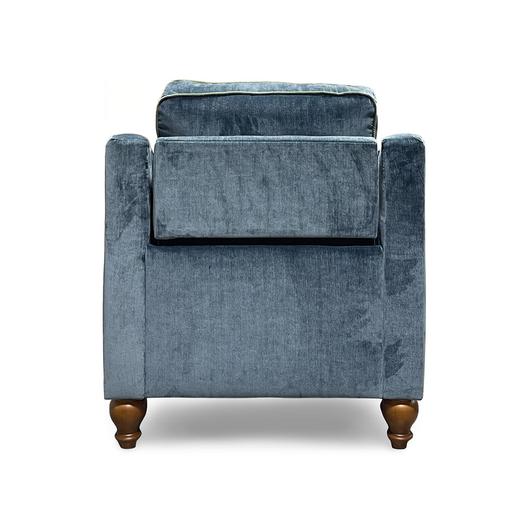 Adeline Power Recliner from Best Home Furnishings in Blue Velvet - Reclined position