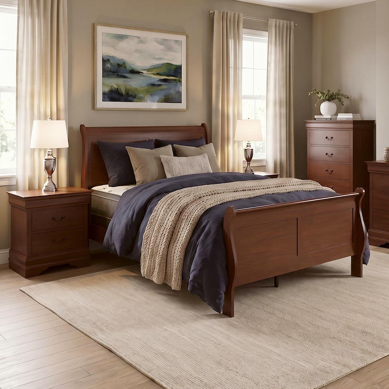 Alisdair Sleigh Bed in a styled bedroom