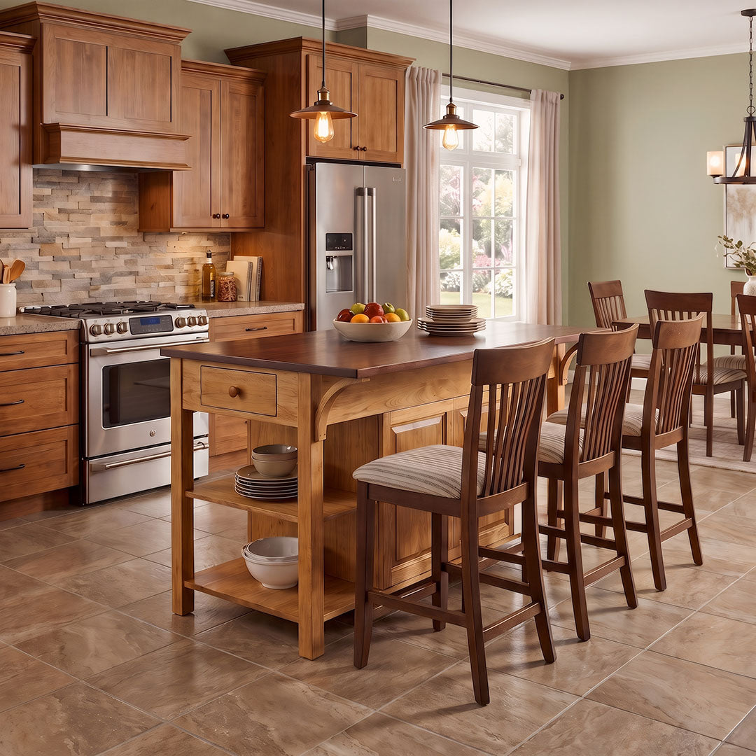 Amanda Breakfast Bar Counter Table (Seats 2-4) from John Thomas (Whitewood IND) in Brown Solid Wood - Alternate angle