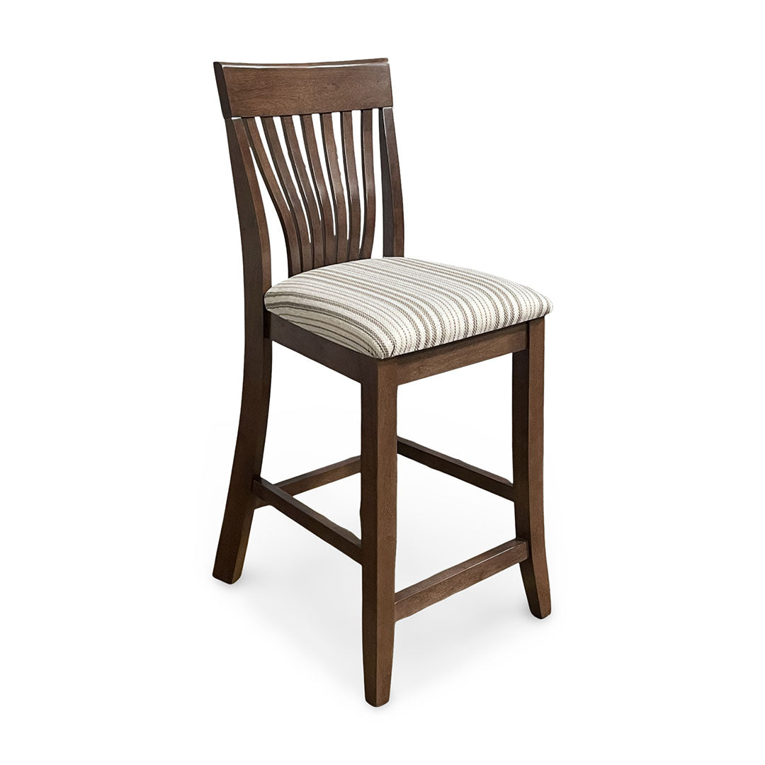Amanda Upholstered Counter Stool from John Thomas (Whitewood IND) in Brown Solid Wood - Red finish